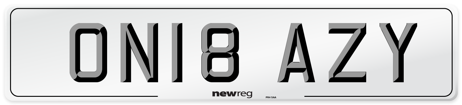 ON18 AZY Number Plate from New Reg